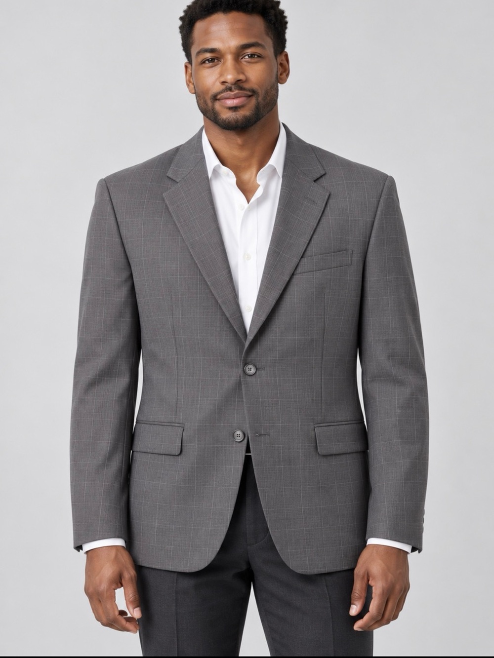 Jos. A. Bank Men's Charcoal Windowpane Suit Jacket